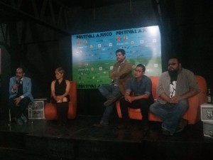 Marc Monster y más organizadores del Festival Ajusco en conferencia de prensa. Foto: Ángel Caballero.