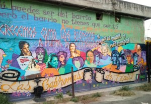 Mural "las siete cabronas e invisibles de Tepito, La Fortaleza. Foto Jocelyn Medina